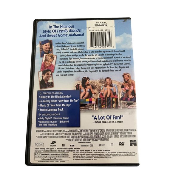 View From The Top DVD 2003 Comedy Gwyneth Paltrow Christina Applegate Pre-Owned - Picture 4 of 4